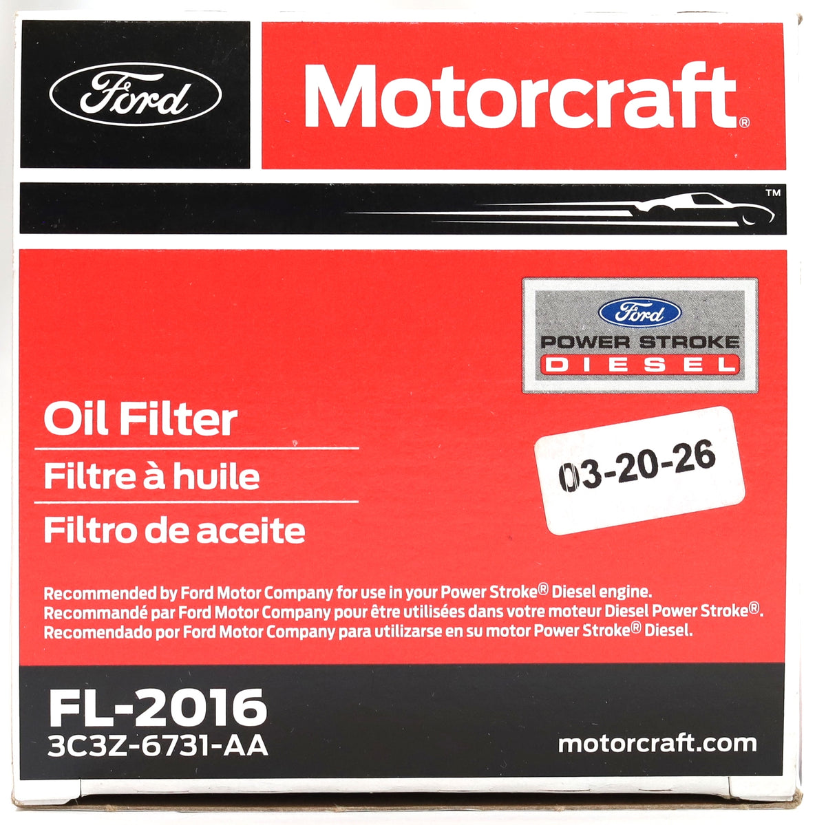 Motorcraft FL-2016 Oil Filter 2003-2010 6.0L 6.4L Powerstroke 3C3Z-6731-AA