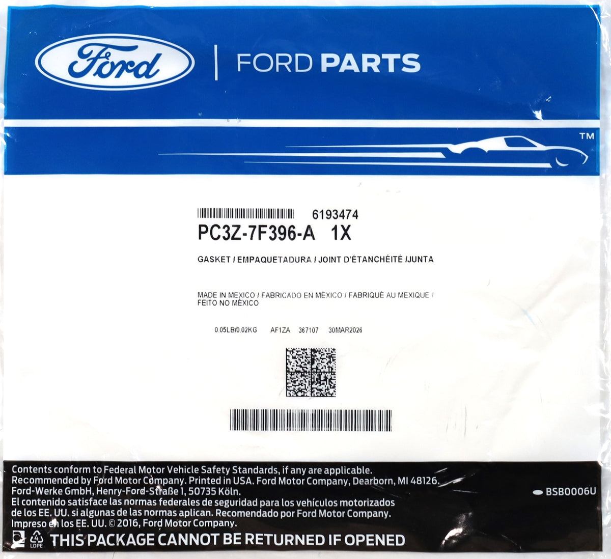 Ford PC3Z-7F396-A 10R140 Transmission Pan Gasket 2020-2026 6.7L Powerstroke