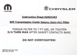 Mopar 05179267AD 68RFE Spin-On Transmission Filter 2007.5-2024 6.7L Cummins