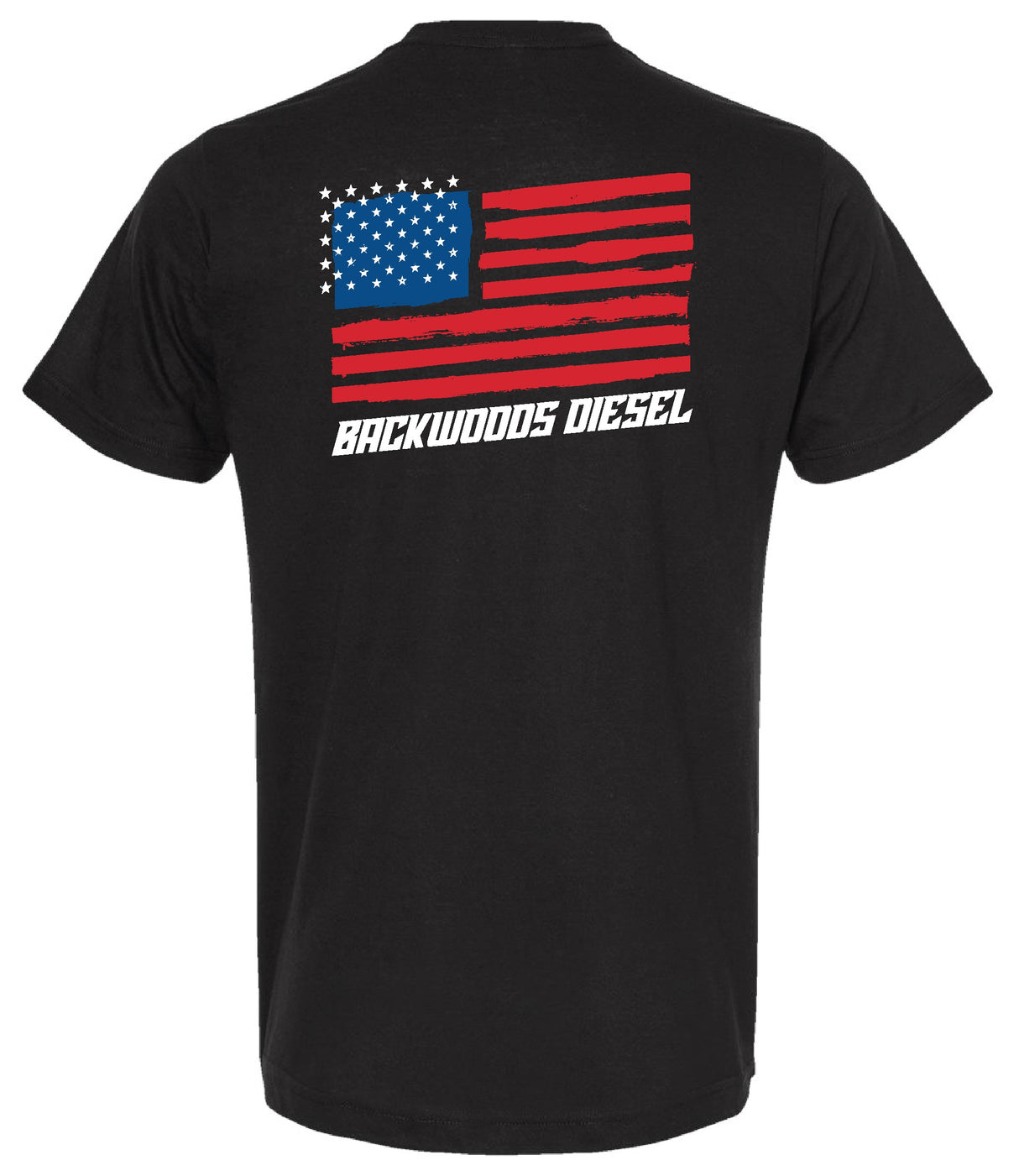 BackWoods Diesel Black T-Shirt – American Flag Edition