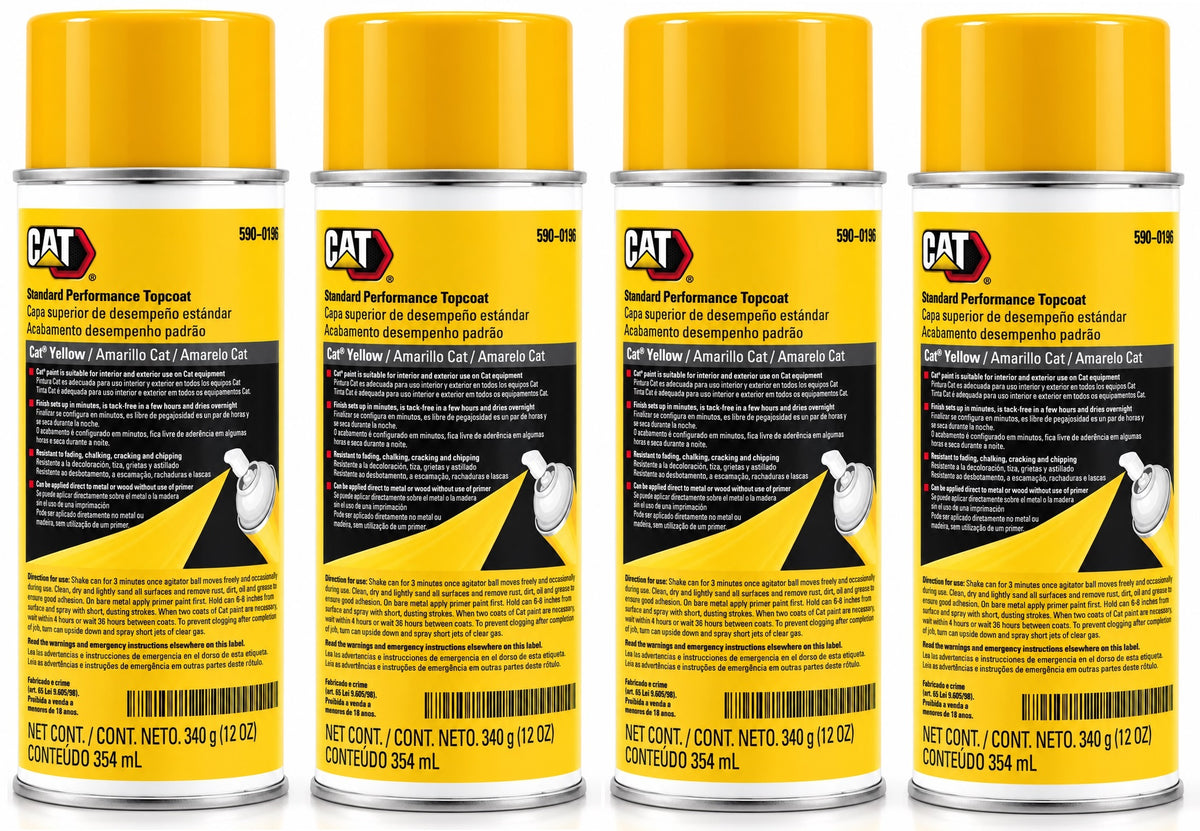 Genuine CAT 590-0196 Caterpillar Yellow Spray Paint 12 oz Aerosol Topcoat