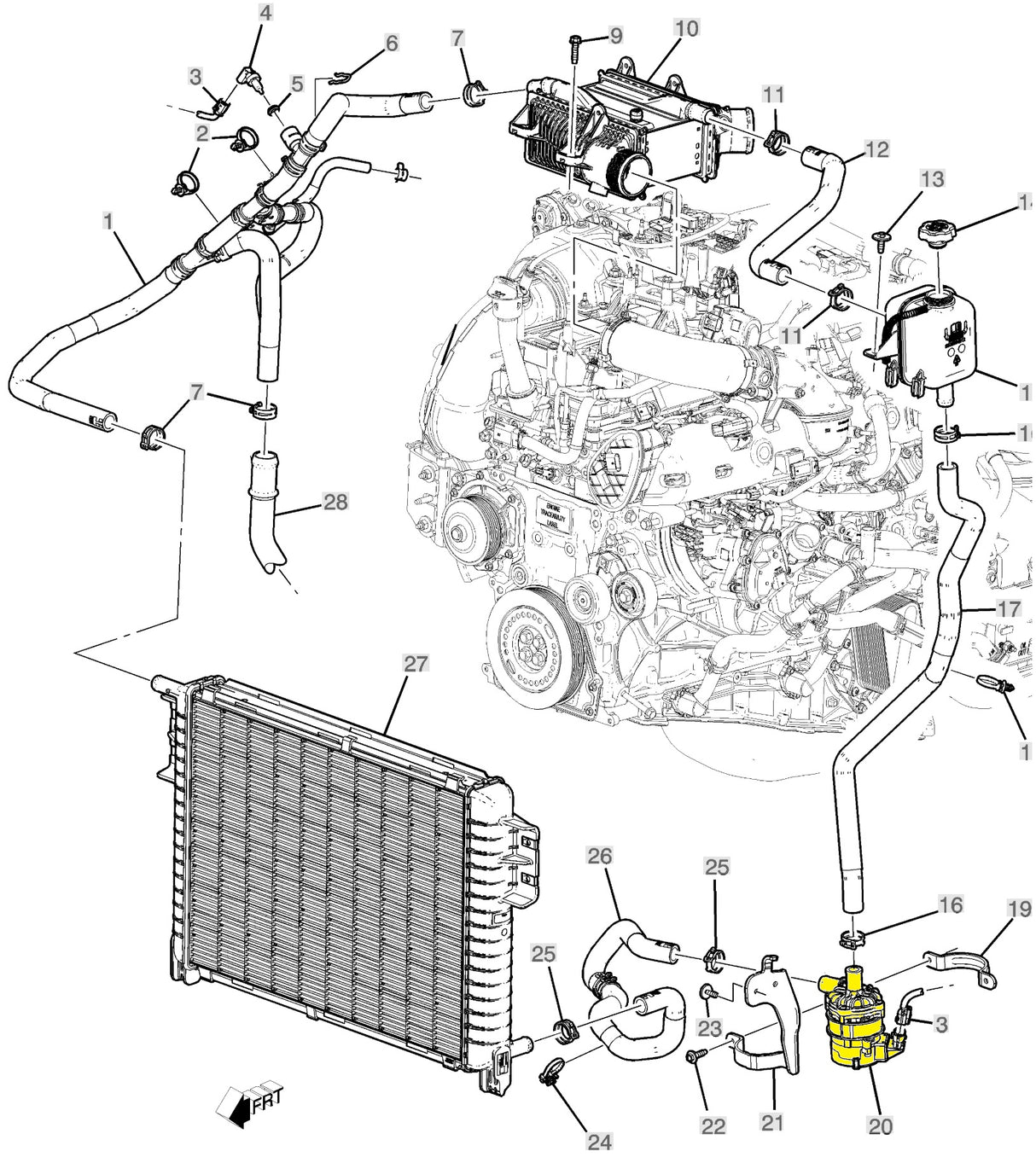 Genuine OEM GM 13566324 Intercooler Coolant Pump 2020-2026 3.0L LM2 LZ0 Duramax