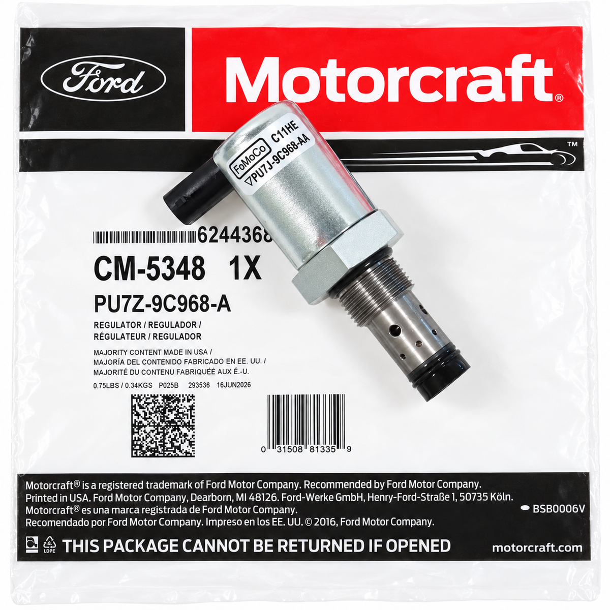 Motorcraft CM-5348 Injection Pressure Regulator IPR Valve 2003-2010 6.0L Powerstroke