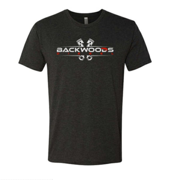 BackWoods Diesel Logo Black Adult Cotton 4.3 oz. Short Sleeve Truck T-Shirt