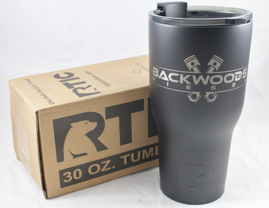 BackWoods Diesel Logo Black RTIC 30oz Stainless Steel Tumbler